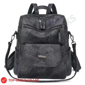 PU Leather Backpack Purse Multipurpose Design Handbag Travel Daypack